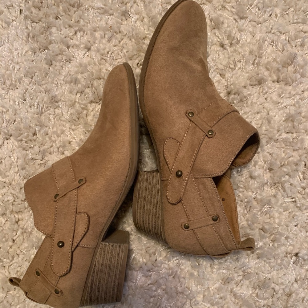 Tan booties